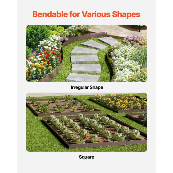 VEVOR Rasenkante, 5er Pack, 990x181x1,5 mm, biegbare Beetumrandung, robuste Gartenpalisade – Bild 4