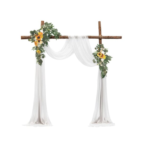 VEVOR Blumen für Hochzeit Bogen, gelbe Blumen für Traubogen mit Vorhängen (3er-Set), 2 Blumenarrangements VEVOR Blumen für Hochzeit Bogen, gelbe Blumen für Traubogen mit Vorhängen (3er-Set), 2 Blumenarrangements