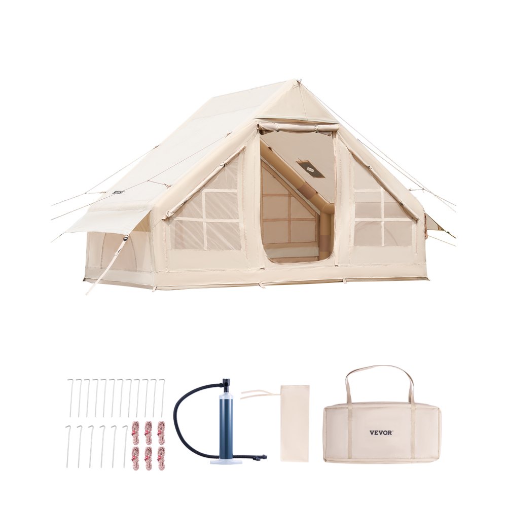 VEVOR Aufblasbare Zelte für Camping 3x2x2m, 3–5 Personen, 2 Türen & 2 Netzfenstern