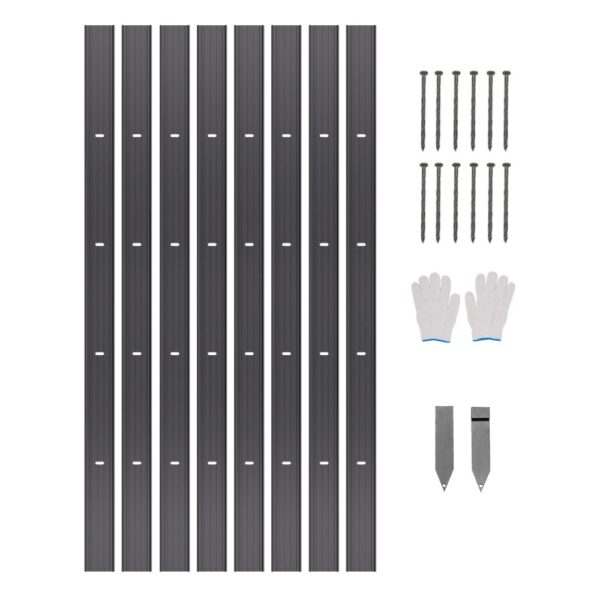 VEVOR Beeteinfassung, 8 Packungen à 183 cm, Rasenkante aus Aluminiumlegierung