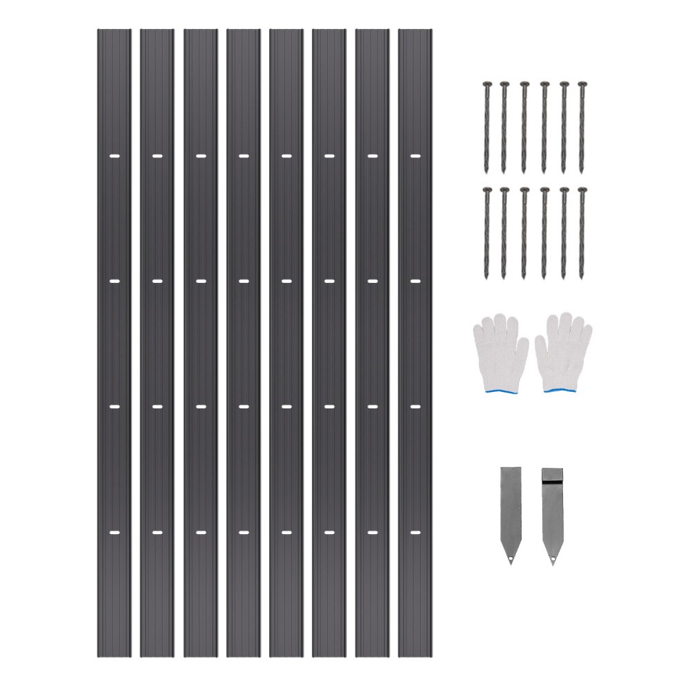 VEVOR Beeteinfassung, 8 Packungen à 183 cm, Rasenkante aus Aluminiumlegierung