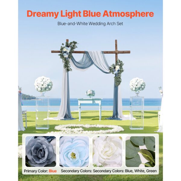 VEVOR Künstliches Blumenset für Hochzeit Bogen, blaue Blumen für Traubogen mit Vorhängen (4er-Set) – Bild 2