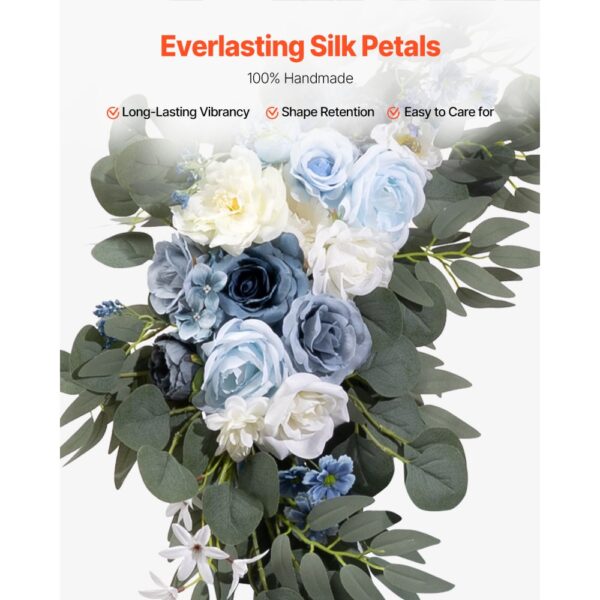 VEVOR Künstliches Blumenset für Hochzeit Bogen, blaue Blumen für Traubogen mit Vorhängen (4er-Set) – Bild 4
