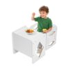 VEVOR Montessori Tisch Stuhlset Kleinkindertischset (1 Tisch + 1 Stuhl) aus Holz für 1–5-Jährige, Weiß