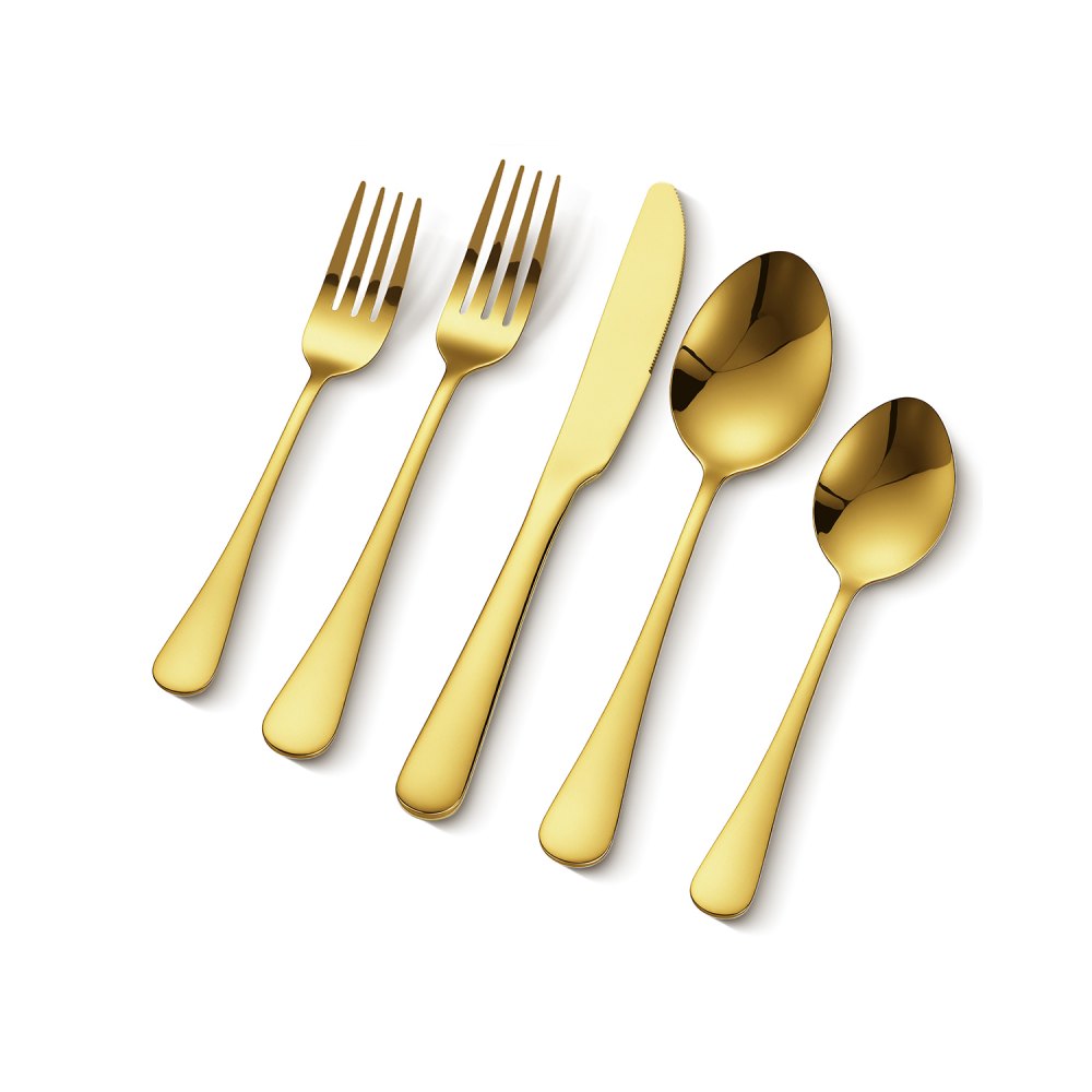 VEVOR 60 tlg. Besteckset in Gold aus lebensmittelechtem Edelstahl, Service für 12 Personen