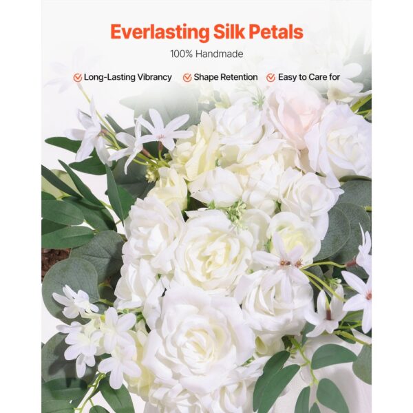 VEVOR Blumenset für Hochzeit Bogen, weiße Blumen für Traubogen mit Vorhängen (3er-Set), 2 Blumenarrangements – Bild 4 VEVOR Blumenset für Hochzeit Bogen, weiße Blumen für Traubogen mit Vorhängen (3er-Set), 2 Blumenarrangements – Bild 4