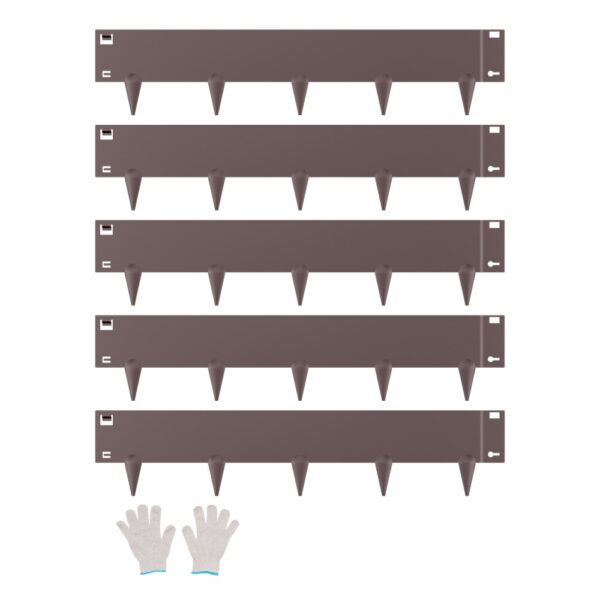 VEVOR Rasenkante, 5er-Pack, 990x207x1,5 mm, rostbeständige Metall-Beeteinfassung