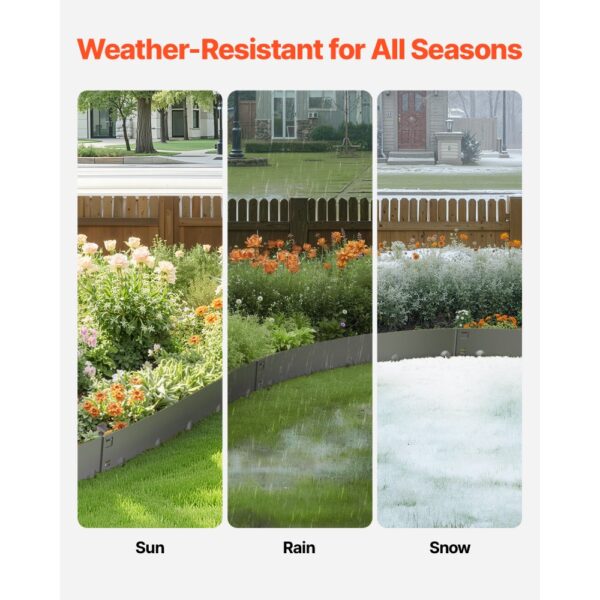 VEVOR Rasenkante 5er-Pack, Beeteinfassung 990x181 mm, biegbare Beetumrandung – Bild 3