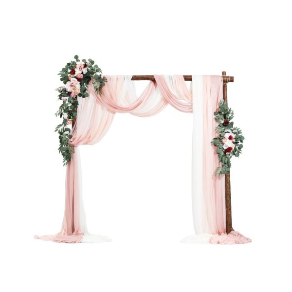 VEVOR Blumenset für Hochzeit Bogen, rosa Blumenset für Traubogen mit Vorhängen (5er-Set), 2 Blumenarrangements