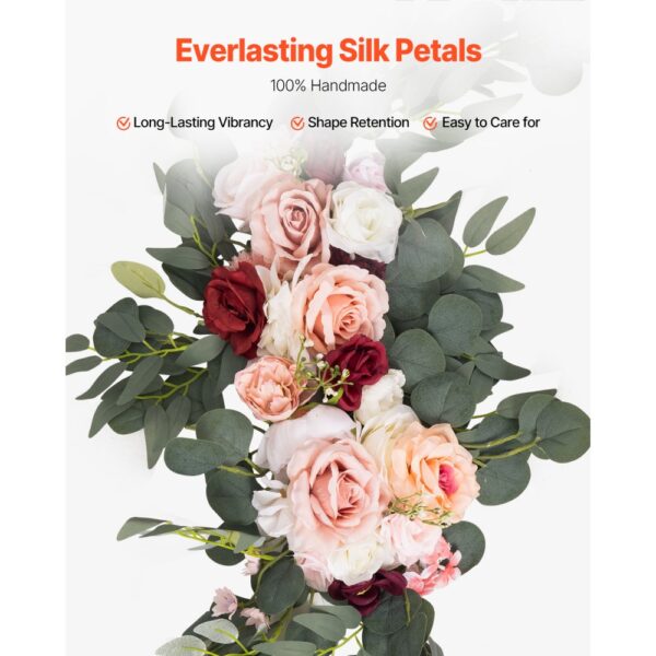 VEVOR Blumenset für Hochzeit Bogen, rosa Blumenset für Traubogen mit Vorhängen (5er-Set), 2 Blumenarrangements – Bild 4
