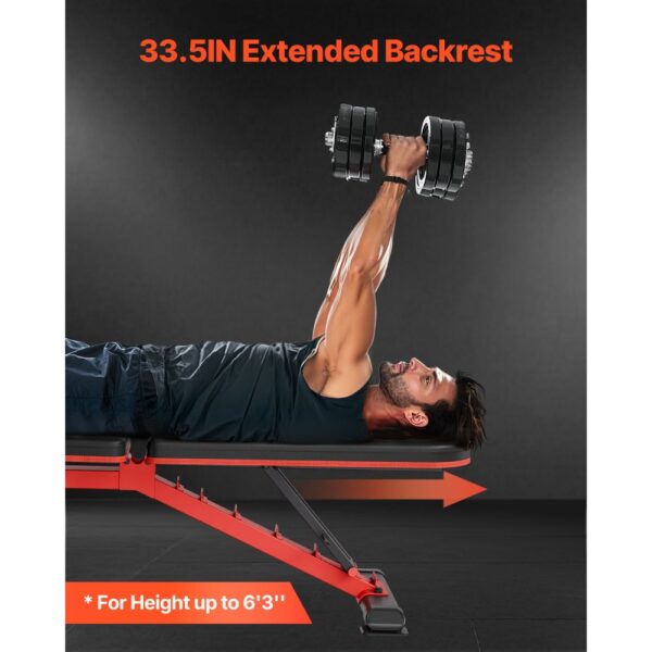 VEVOR Hantelbank Hantelbankpresse (544 kg belastbar) für Ganzkörpertraining – Bild 3