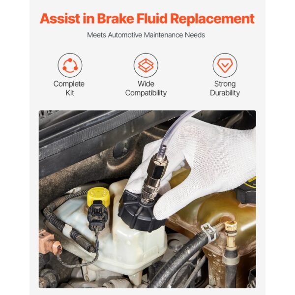 VEVOR Brake Master Entlüfterset 12-tlg. professionelles Bremsentlüfter-Adapterset mit komplettem Set und Griff – Bild 2