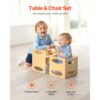 VEVOR Montessori Tisch Stuhlset Kleinkindertischset (1 Tisch + 1 Stuhl) aus Holz für 1–5-Jährige, Natur – Bild 2 VEVOR Montessori Tisch Stuhlset Kleinkindertischset (1 Tisch + 1 Stuhl) aus Holz für 1–5-Jährige, Natur – Bild 2