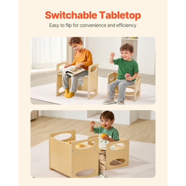 VEVOR Montessori Tisch Stuhlset Kleinkindertischset (1 Tisch + 1 Stuhl) aus Holz für 1–5-Jährige, Natur – Bild 3 VEVOR Montessori Tisch Stuhlset Kleinkindertischset (1 Tisch + 1 Stuhl) aus Holz für 1–5-Jährige, Natur – Bild 3