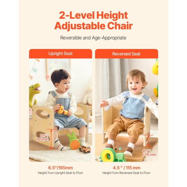 VEVOR Montessori Tisch Stuhlset Kleinkindertischset (1 Tisch + 1 Stuhl) aus Holz für 1–5-Jährige, Natur – Bild 5 VEVOR Montessori Tisch Stuhlset Kleinkindertischset (1 Tisch + 1 Stuhl) aus Holz für 1–5-Jährige, Natur – Bild 5