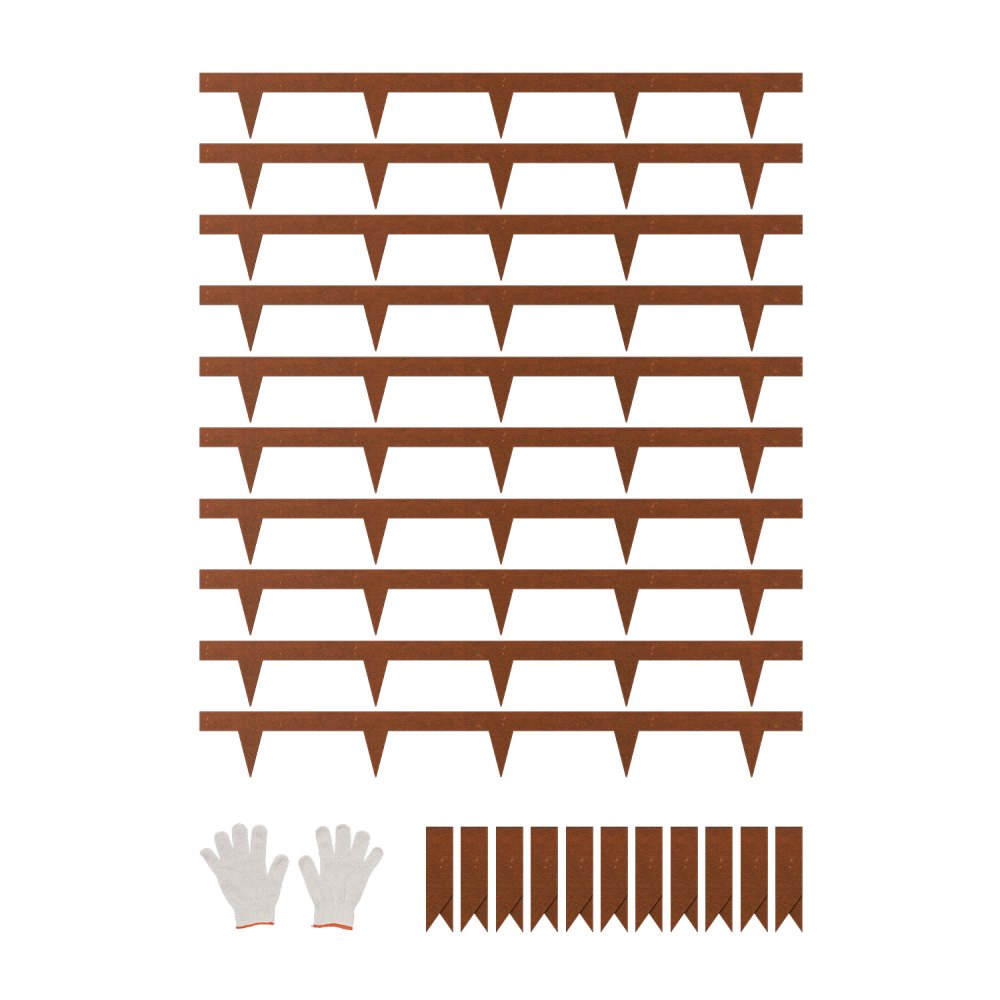 VEVOR Rasenkante, 10er-Set, 1016x114,3x1,5 mm, rostbeständige Beeteinfassung aus Metall