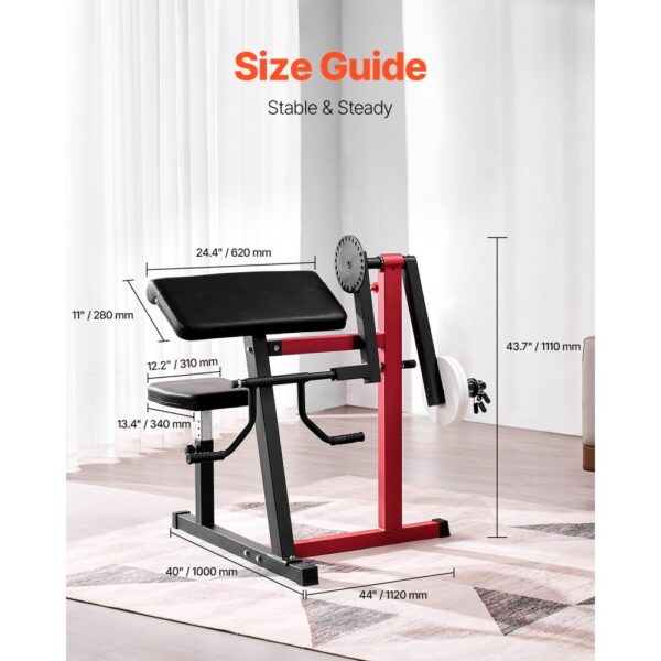 VEVOR Preacher Curl Bank, 2 in 1 Bizeps-Curlbank und Trizeps-Extension-Maschine, Krafttrainingsbank – Bild 2