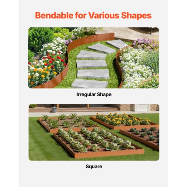 VEVOR Rasenkante, 6er Pack 1016x203,2 mm, biegbare Garteneinfassung, Raseneinfassung für Blumenbeete – Bild 4