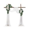 VEVOR Blumenset für Hochzeit Bogen, weiße Blumen für Traubogen mit Vorhängen (4er-Set), 2 Blumenarrangements