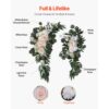 VEVOR Blumenset für Hochzeit Bogen, weiße Blumen für Traubogen mit Vorhängen (4er-Set), 2 Blumenarrangements – Bild 5