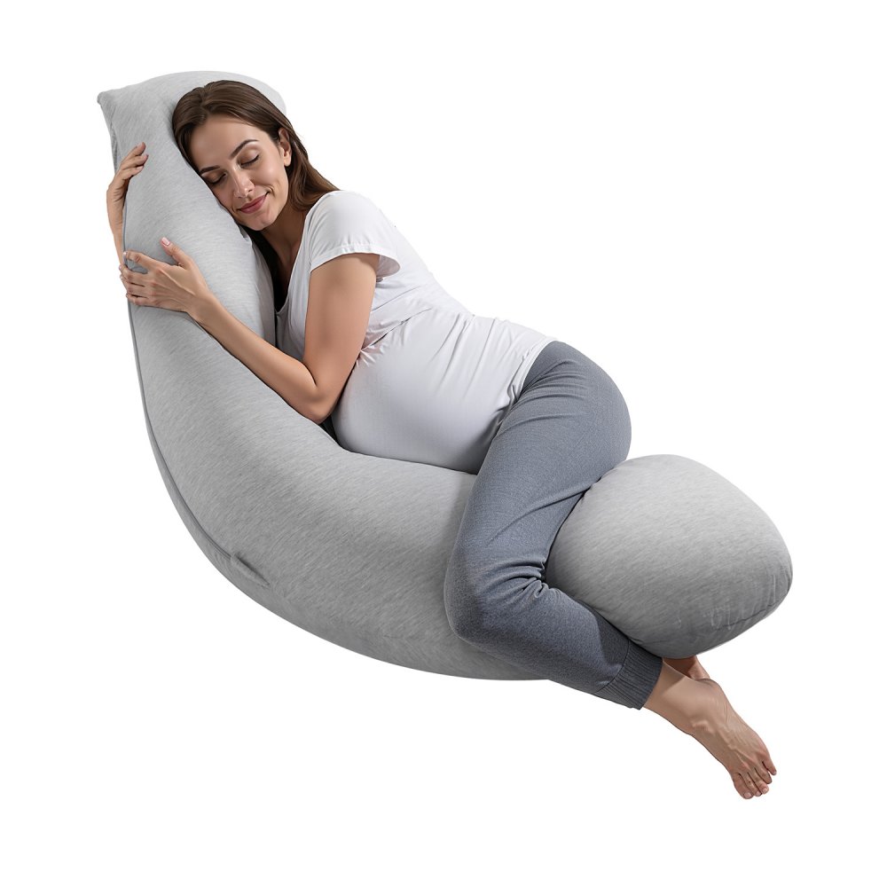 VEVOR Schwangerschaftskissen 118x61x20 cm, L-förmiges Stillkissen für Schwangere, Bauch und Beinen