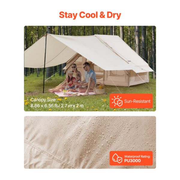 VEVOR Aufblasbare Zelte für Camping 3x2x2 m, 3–5 Personen, Handpumpe, Ofenanschluss – Bild 4