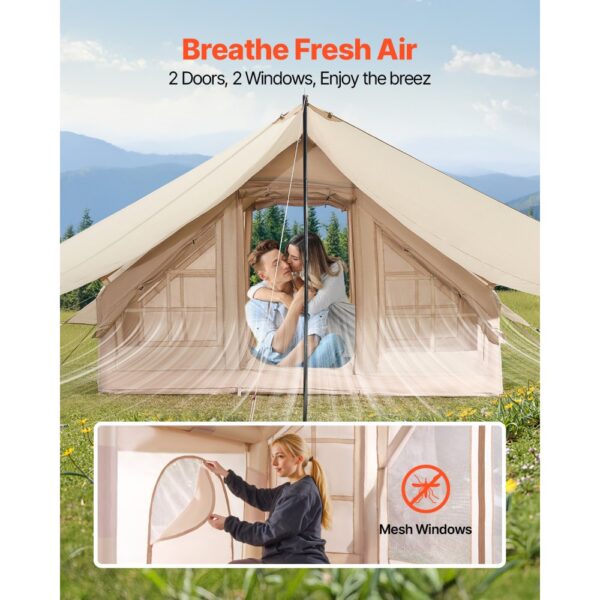 VEVOR Aufblasbare Zelte für Camping 3x2x2 m, 3–5 Personen, Handpumpe, Ofenanschluss – Bild 5