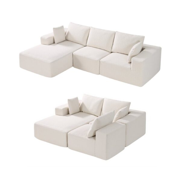 VEVOR Modulares Sofa L-förmiges Ecksofa Schlafsofa mit hochelastischem Schaumstoff & hoher Dichte