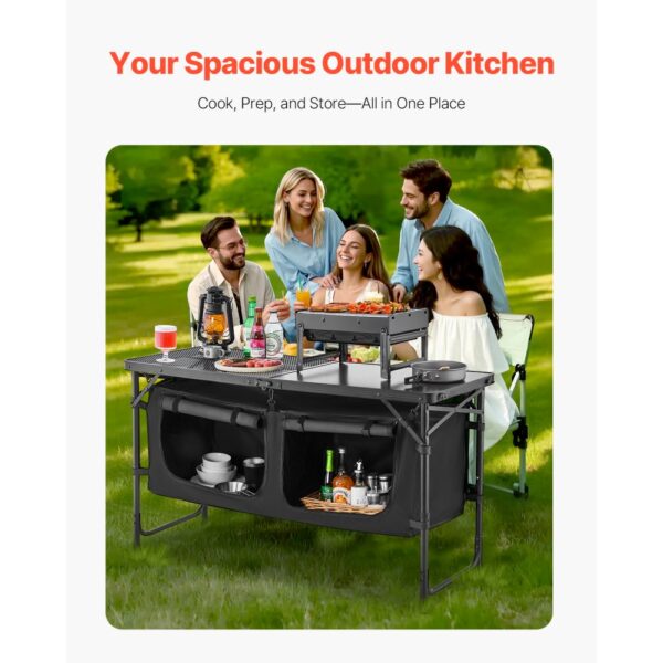 VEVOR Camping Küchentisch klappbarer Kochtisch Outdoor, 3-fach höhenverstellbar – Bild 2