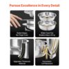 VEVOR Chafing Dish Buffet Speisenwärmer mit 4 Behältern in voller Größe (4,7 L pro) – Bild 3