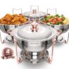 VEVOR Chafing Dish Buffet Speisenwärmer mit 4 Behältern in voller Größe (4,7 L pro)
