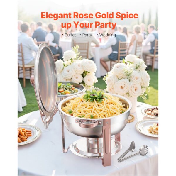 VEVOR Chafing Dish Buffet Speisenwärmer mit 4 Behältern in voller Größe (4,7 L pro) – Bild 2