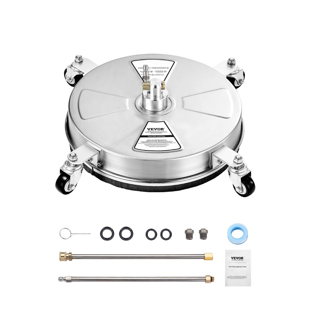VEVOR 395 mm Hochdruckreiniger-Flächenreiniger, Hochdruckreiniger-Aufsätze aus Edelstahl mit 4 Rädern, 276 bar