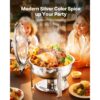 VEVOR Chafing Dish Buffet Speisenwärmer mit 2 Behältern in voller Größe (4,7 L pro), für Buffet Partys Silber – Bild 2