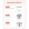 VEVOR Chafing Dish Buffet Speisenwärmer mit 2 Behältern in voller Größe (4,7 L pro), für Buffet Partys Silber – Bild 5