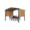 VEVOR Pergola 3x3 m, Gartenpavillon mit gewölbter Oberseite, Überdachung mit Schiebedach VEVOR Pergola 3x3 m, Gartenpavillon mit gewölbter Oberseite, Überdachung mit Schiebedach