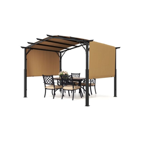 VEVOR Pergola 3x3 m, Gartenpavillon mit gewölbter Oberseite, Überdachung mit Schiebedach VEVOR Pergola 3x3 m, Gartenpavillon mit gewölbter Oberseite, Überdachung mit Schiebedach