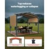 VEVOR Pergola 3x3 m, Gartenpavillon mit gewölbter Oberseite, Überdachung mit Schiebedach – Bild 4 VEVOR Pergola 3x3 m, Gartenpavillon mit gewölbter Oberseite, Überdachung mit Schiebedach – Bild 4