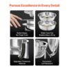 VEVOR Chafing Dish Set 4 x 4,7 L Runder Speisenwärmer für Buffet in Silber, Partys und Mobiles Catering – Bild 3
