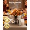 VEVOR Chafing Dish Set 4 x 4,7 L Runder Speisenwärmer für Buffet in Silber, Partys und Mobiles Catering – Bild 4