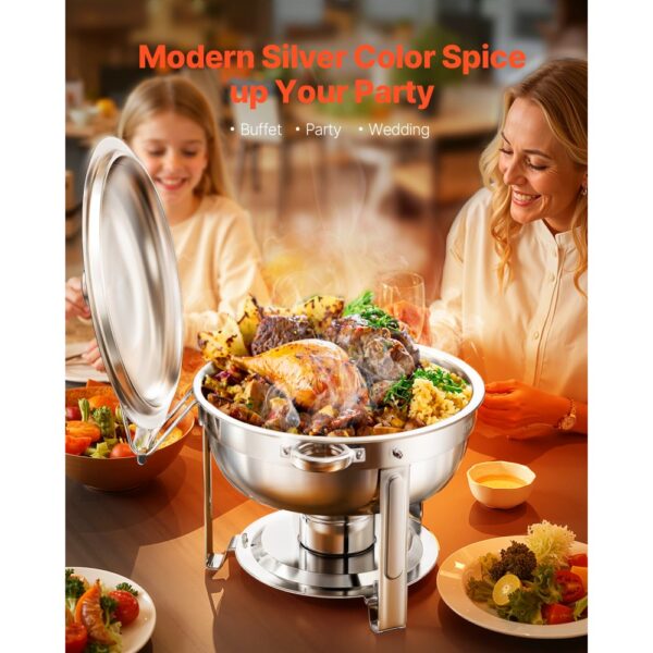 VEVOR Chafing Dish Buffet Speisenwärmer mit 2 Behältern in voller Größe (4,7 L pro) – Bild 2