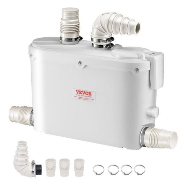 VEVOR Hebeanlage, 500 W, 110 L/min Durchfluss, 8 m Förderhöhe, Schmutzwasserpumpe mit 4 Wassereinlässen VEVOR Hebeanlage, 500 W, 110 L/min Durchfluss, 8 m Förderhöhe, Schmutzwasserpumpe mit 4 Wassereinlässen