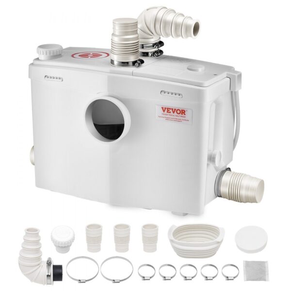 VEVOR Hebeanlage 1200 W, 180 L/min Durchfluss, 10 m Förderhöhe, Schmutzwasserpumpe mit 4 Wassereinlässen VEVOR Hebeanlage 1200 W, 180 L/min Durchfluss, 10 m Förderhöhe, Schmutzwasserpumpe mit 4 Wassereinlässen
