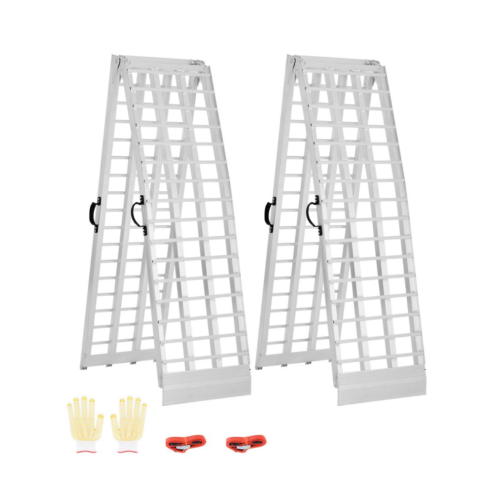 VEVOR Aluminium-Rampen 2-teilige Hochleistungsrampen Verladerrampe (907 kg belastbar) mit breiterer