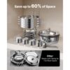 VEVOR Chafing Dish Buffet Speisenwärmer mit 4 Behältern in voller Größe (4,7 L pro) – Bild 5