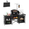 VEVOR Camping Küchentisch Outdoor Kochtisch, & abnehmbarer Windschutzscheibe