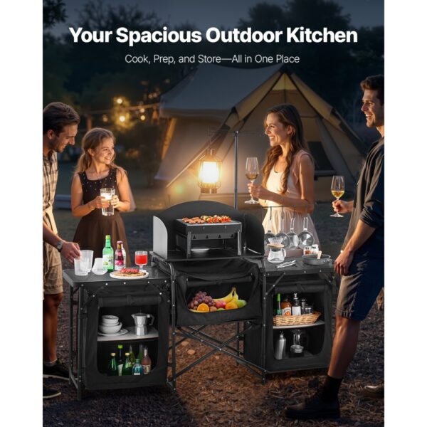 VEVOR Camping Küchentisch Outdoor Kochtisch, & abnehmbarer Windschutzscheibe – Bild 2