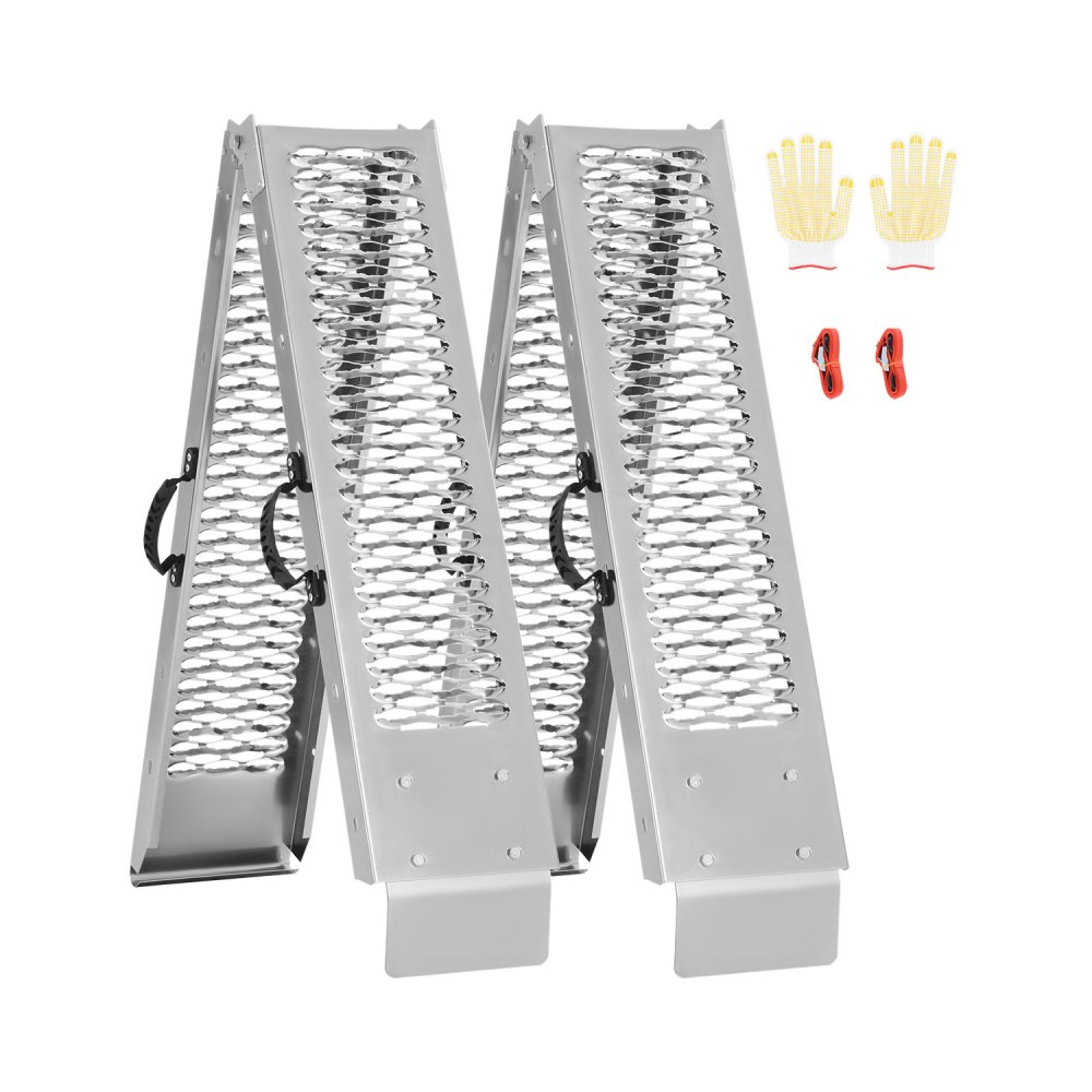 VEVOR Aluminium-Rampen 2-teilige Hochleistungsrampen Verladerrampe (453 kg belastbar) mit breiterer