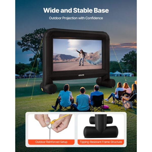 VEVOR aufblasbare Filmleinwand Projektion Beamer Leinwand aus 600D, 16:9 – Bild 5