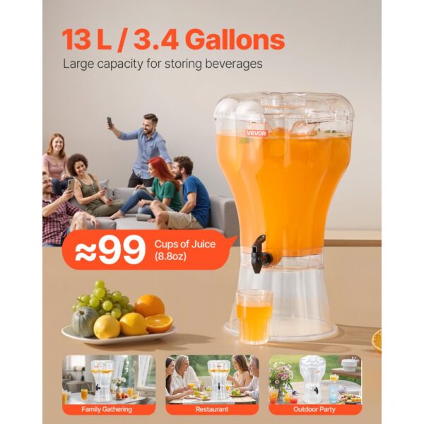 VEVOR Getränkespender (13 L) für Partys, Limonade Eistee selbstgemachte Getränke Spender – Bild 2